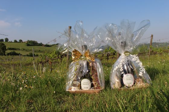 Civediamo Geschenkboxen im Weingarten in Italien © R. Vidmar / echonet.at
