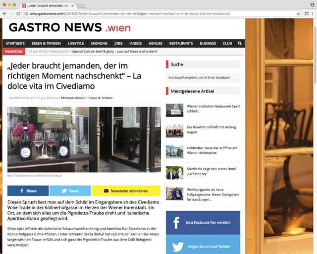 Gastro News: Jeder braucht jemanden... © gastronews.wien
